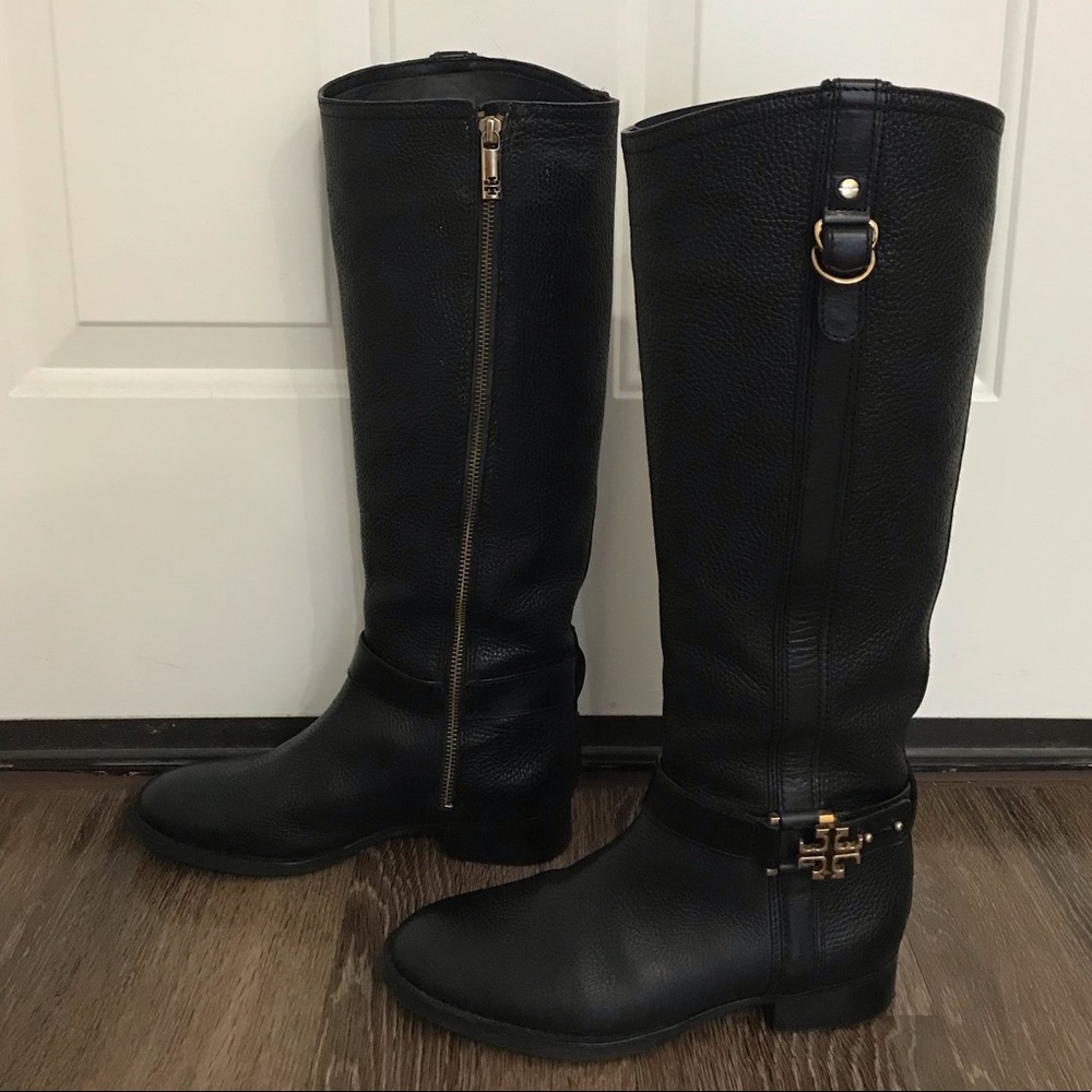 SOLD Like New Tory Burch Black Leather Boots